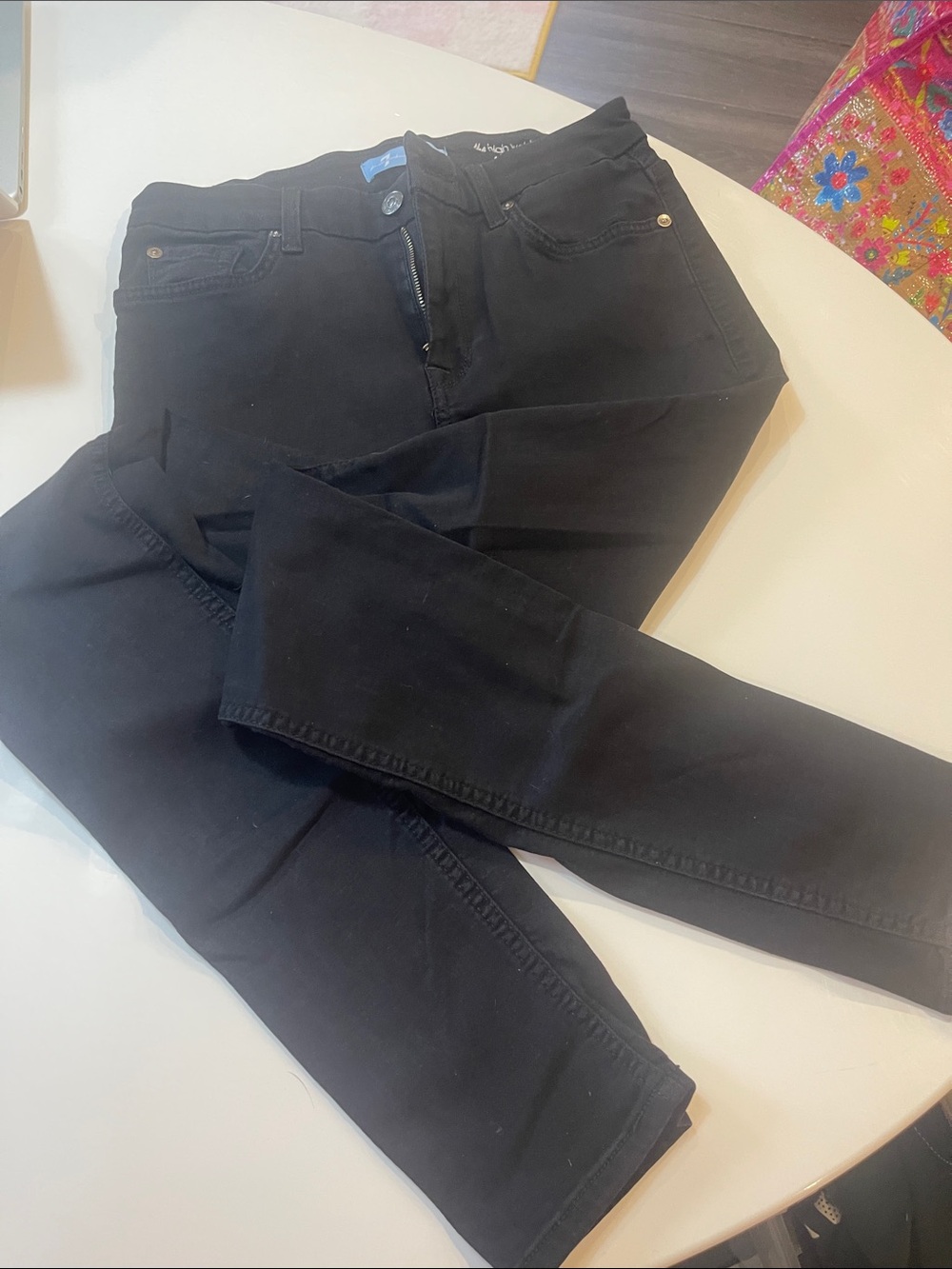 7 For All Mankind Black Skinny Jeans